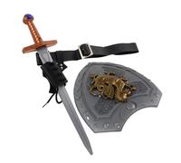 DEARMAMY Renaissance Sword Belt with Shield and Scabbard Medieval Knight Cosplay Accessories for Viking Pirate Costume Role Play and Halloween