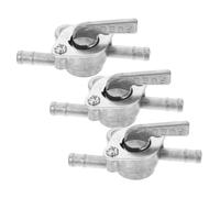 DEARMAMY Robinet Essence en Métal Argenté, Vanne de Carburant Résistante la Corrosion pour Modifications de Go Kart et Petits Moteurs, Pack de 3 Pièces