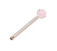 DEARMAMY Roller de Massage Visage Jade Naturel Rose Outil pour Soin Peau Soulagement des Muscles Poches Facile à Transporter pour Voyage et Usage Quotidien