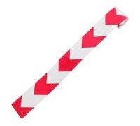 DEARMAMY Ruban Réfléchissant de Sécurité Adhésif 1 Rouleau Blanc Flèches Rouges, Bande Extérieure Résistante aux Intempéries, Autocollant Avertissement Haute Visibilité pour Balisage
