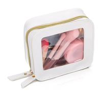 DEARMAMY Sac Cosmetique Transparent Petite Trousse De Maquillage Organisateur De Gloss Pochette Zippée pour Voyages Trousse De Rangement Compacte