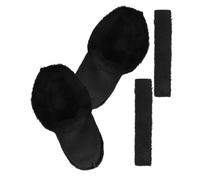 DEARMAMY Semelles Intérieures en Peluche Noires pour Chaussures et Pantoufles, Doublure en Coton Amovible et Épaisse, Confort Hivernal Chaud et Polyvalent