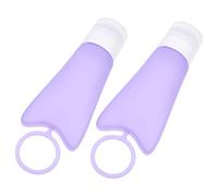 DEARMAMY Set De Flacons Distributeurs Cosmétiques Silicone Bouteilles Rechargeables Étanches Pour Lotion Shampooing Et Gel Douche Voyage Compact