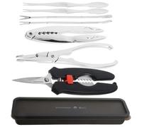DEARMAMY Set Outils pour Crabe et Homard Acier Inoxydable Pince et Fourchette à Fruits de Mer Ergonomiques pour Casser et Éplucher Coquilles Accessoires de Cuisine pour Fruits de Mer Maison