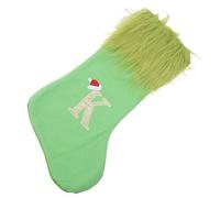 DEARMAMY Stockage de Noël Vert avec Boucle Suspendue Stockage de Noël avec Garniture Moelleuse Lettre J brodé avec Sangle Suspendue