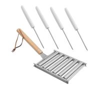 DEARMAMY Support Barbecue Acier Inoxydable Détachable à Saucisses pour Grillade Uniforme Portable pour Camping et Jardin