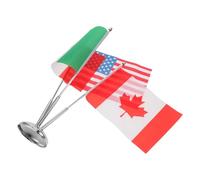 DEARMAMY Support de Drapeau Métal Base Lourde Mini Drapeaux de Table Canada États-Unis Mexique Décoration Bureau et Salle de Réunion Présentoir Drapeaux de Table Intérieur Accessoire