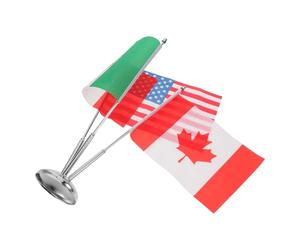 DEARMAMY Support de Drapeau Métal Base Lourde Mini Drapeaux de Table Canada États-Unis Mexique Décoration Bureau et Salle de Réunion Présentoir Drapeaux de Table Intérieur Accessoire