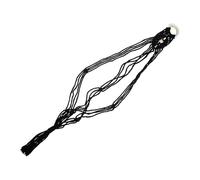 DEARMAMY Support Mural Guitare Macramé Tissé Main Suspendu Décoratif Noir Panier de Rangement Polyvalent pour Ukulélé Design Simple pour Intérieur et Extérieur