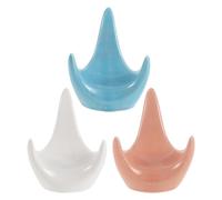 DEARMAMY Support pour Ocarinas en Céramique 3 Pièces, Présentoirs pour Ocarina 6 Trous et 12 Trous, Porte-instrument de Musique Multifonction, Couleurs Rose, Blanc et Bleu, Accessoire