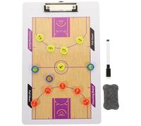 DEARMAMY Tableau de Basket-Ball Accessoire D'entraînement Double Face Effaçable à Sec en PVC Traceur de Statistiques Joueur et Couleur Aléatoire pour Entraîneurs, pour