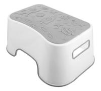 DEARMAMY Tabouret de Toilette Antidérapant en Plastique Blanc, Marchepied Compact et Léger pour Salle de Bain, Repose-pieds Ergonomique pour Adultes, pour Améliorer le Confort