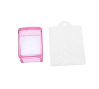 DEARMAMY Tampon à Ongles Silicone Transparent pour Estampage Nail Art Outil de Élastique Rouge pour Diy et Conception de Vernis à Ongles