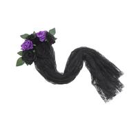 DEARMAMY -tête Jour Des Morts Avec Décoration De Fleur Et Voile Accessoire De Coiffure Pour Halloween Et Fêtes Thématiques