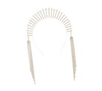 DEARMAMY -tête pompon strass gland accessoires fille casque mode hairpin barrette hair bow chaîne à tête de pompon de cerceau de cheveux en strass le fer. Golden