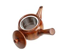 DEARMAMY Théière en Bois D’acacia Résistante la Chaleur Petite Taille Poignée Latérale Service à Thé Maison pour Thé Kung Fu et Remèdes à Base de Plantes Facile à Couleur Couleur Aléatoire