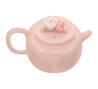 DEARMAMY Théière en Céramique Artisanale Motif Floral Pincé, Petite Bouilloire Traditionnelle Kung-fu, Service à Thé Ménager Pratique pour Infusion Quotidienne