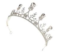 DEARMAMY Tiare Diadème D'or Mini Diadème De Décoration De Gâteau Couronne Diadème De Sirène Couronne De Princesse En or De Reine D'anniversaire De Sirène Alliage Silver