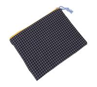 DEARMAMY Trousse De Maquillage Portable Bleu à Carreaux Sac Cosmétique Multifonction avec Fermeture Éclair Capacité Spacieuse Léger pour Femme Et Voyage