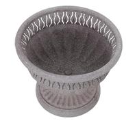 DEARMAMY Vase Urne en Métal Gris Style Rétro 34 Cm Grand Pot de Fleurs Ornemental pour Succulentes et Plantes D’intérieur ou Jardin, Décoration Centre de Table Floral et Mariage,