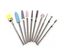 DEARMAMY Vernis à Ongles Foret à Ongles De Ponçage Morceaux Mèches De Ponçage Pour Perceuse à Ongles Rond Diamant Broyeur Forets à Ongles Cuticule E Fichier Forets à Ongles Silver Métal