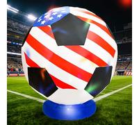 DearSun Ballon de football géant gonflable - Décorations de fête sur le thème de la Coupe du monde - Ballons de football gonflables avec drapeau américain - Fournitures d'activités sportives avec