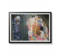 Death and Life par Gustav Klimt, crâne symbolique fantasy, 1915, art mural vintage portrait, poster d'art, décoration d'intérieur, cadeau d'archivage, mat, A3 (encadré) - 42 x 29,7 cm