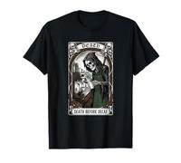 Death Before Decaf Funny Grim Reaper Tarot Coffee Barista T-Shirt