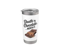 Death by Chocolate Worth It Funny Halloween Gobelet isotherme en acier inoxydable double paroi