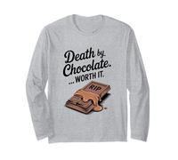 Death by Chocolate Worth It Funny Halloween Manche Longue