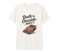 Death by Chocolate Worth It Funny Halloween T-Shirt Haut de Gamme