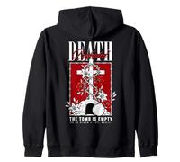 Death Defeated Art Moderne Vintage chrétien Gothique Pâques Art Sweat à Capuche