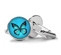 Death Devil Bijoux papillon aquarelle, boutons de manchette image d'art, Métal