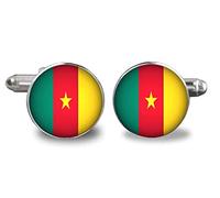 Death Devil Boutons de manchette drapeau Cameroun Love the National Flag - Le cadeau des patriotes, Verre