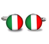 Death Devil Boutons de manchette drapeau italien Love the National Flag The Gift of Patriots, Verre
