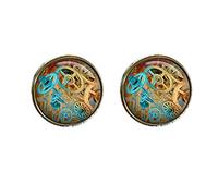 Death Devil Boutons de manchette en forme de dôme, style steampunk, style vintage, Métal