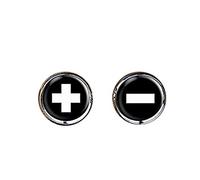 Death Devil Boutons de manchette faits à la main, boutons de manchette mathématiques, plus boutons de manchette moins, bijoux mathématiques, accessoires mathématiques, cadeau d'amour, Métal