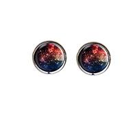 Death Devil Boutons de manchette faits à la main, motif galaxie et nébuleuse, cadeau d'amour, Métal