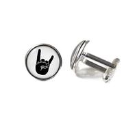 Death Devil Boutons de manchette Rock on Manchette Musique Rock Men Accessoires Metal Music Boutons de manchette, Bronze, Pas de gemme