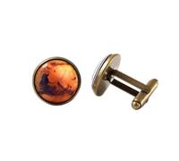 Death Devil Homme Bijoux Boutons de Manchette Planète Mars Cosmique Espace Cadeau Univers, Bronze, Pas de gemme
