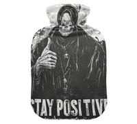 Death God Skull Bouteille d'eau pour eau chaude avec housse souple, sac chauffant de 2 L pour muscles endoloris, muscles endoloris