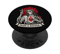 Death is Defeated Dark Christian Gothic Squelette Faith Goth PopSockets PopGrip Adhésif