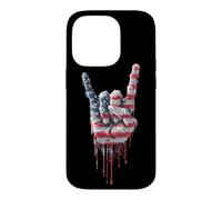 Death Metal Heavy Metal Music Drapeau américain Américain Drip Lover Coque pour iPhone 14 Pro