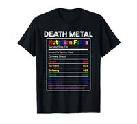 Death Metal Nutrition Facts - Black Dark Rock Death Metal T-Shirt