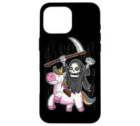 Death Metal Rock Music Rainbow Grim Reaper Riding Unicorn Coque pour iPhone 16 Pro Max