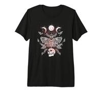 Death Moth Gothic Dark Witch Occulte Wiccan Goth Moon Pattern T-Shirt Haut de Gamme