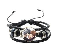 Death Note Bracelet en cuir pour homme et femme Yagami Bracelet multicouche en verre léger avec pendentif tendance, 20 mm, Verre