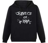 Death Note Deathnote Mens Hoody - Justice of Kira Splattered Word Image Hoody Unisex Ptinted Hoodies Long Sleeve Men's Hooded with Pocket Black M