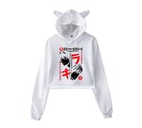 Death Note Hoodie Anime L Lawliet Yagami Light Cosplay Costume Imprimé Manches Longues Chat Oreille Sweat Pull Veste Crop Tops pour Femmes Filles