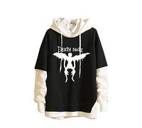 Death Note Hoodie Anime L·Lawliet Yagami Light Faux Deux Pièces À Capuche Cosplay Veste Pull À Manches Longues Pull Sweat pour Hommes/Femmes/Ados